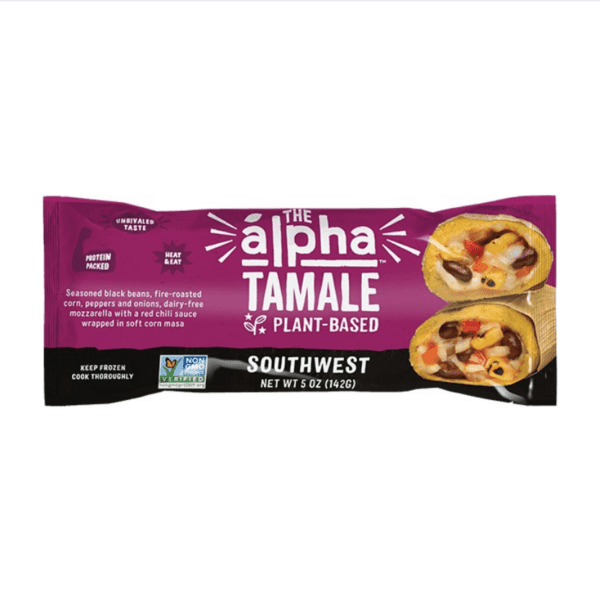 Southwest Tamale by Alpha Foods comes in a sealed pouch