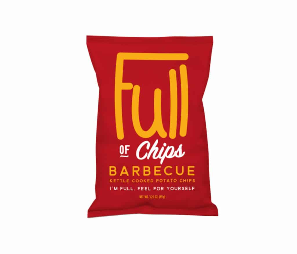 bbq chip bag, full of chips