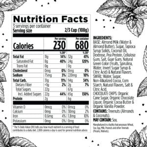 Klimon Mint Condition Nutritional Facts Panel